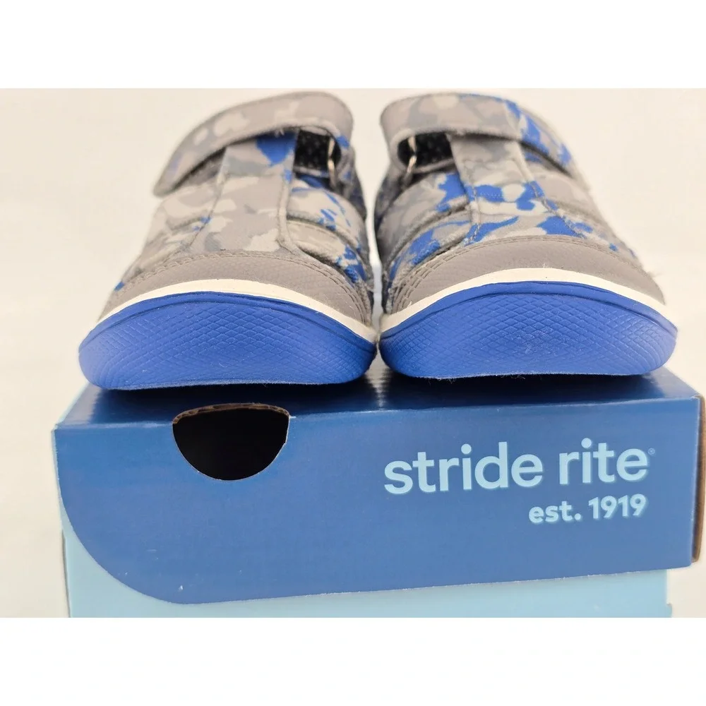 Stride Rite Hadley‎ 2.0 Boys 5.5M Grey Camo Hook Loop Sandals -NEW